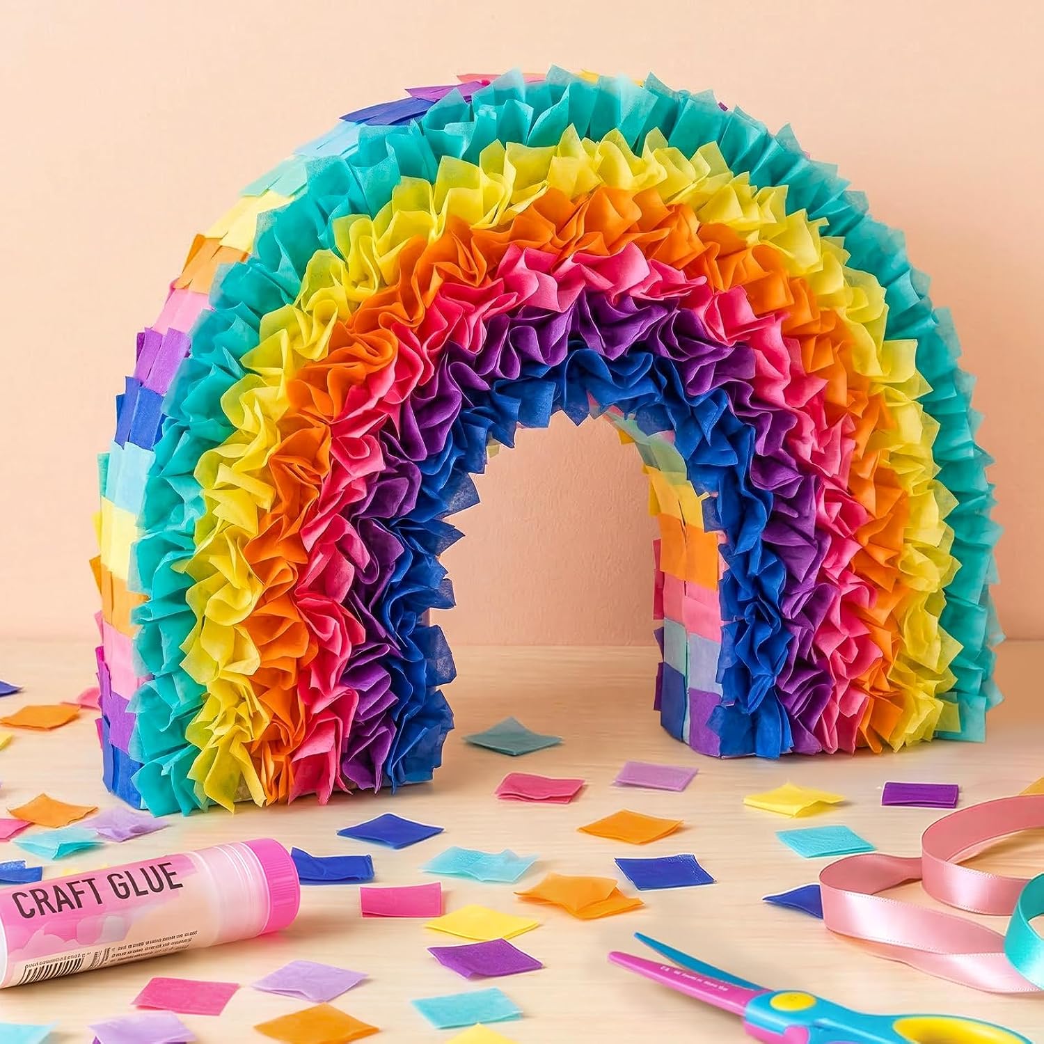 Simetufy 5400 Pcs 1 in Tissue Paper Squares 36 Assorted Colors for Crafts | Art Rainbow Tissue Paper Bulk for Mother's Day. Projects. Collage. Suncatchers. Scrapbooking - Non Bleeding - Image 2